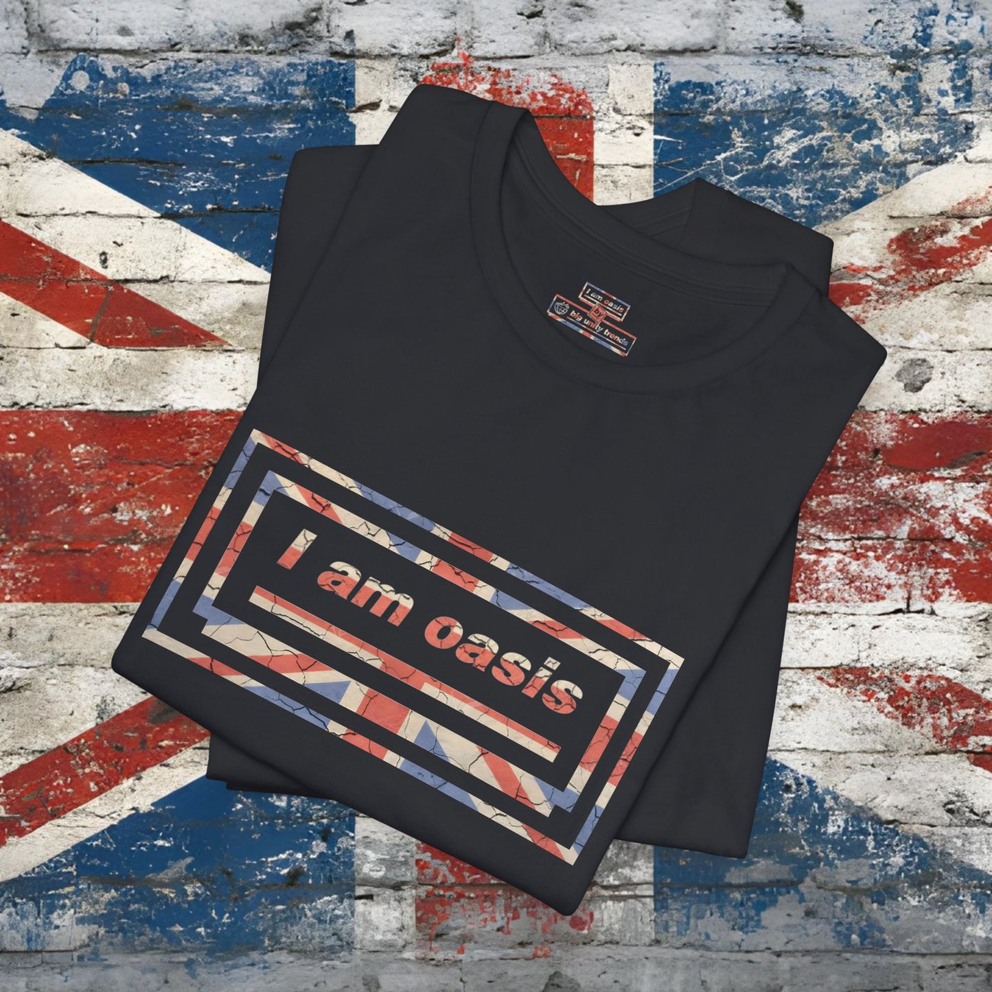 'I AM OASIS' Classic T-Shirt with large front Union Jack OG Logo Set