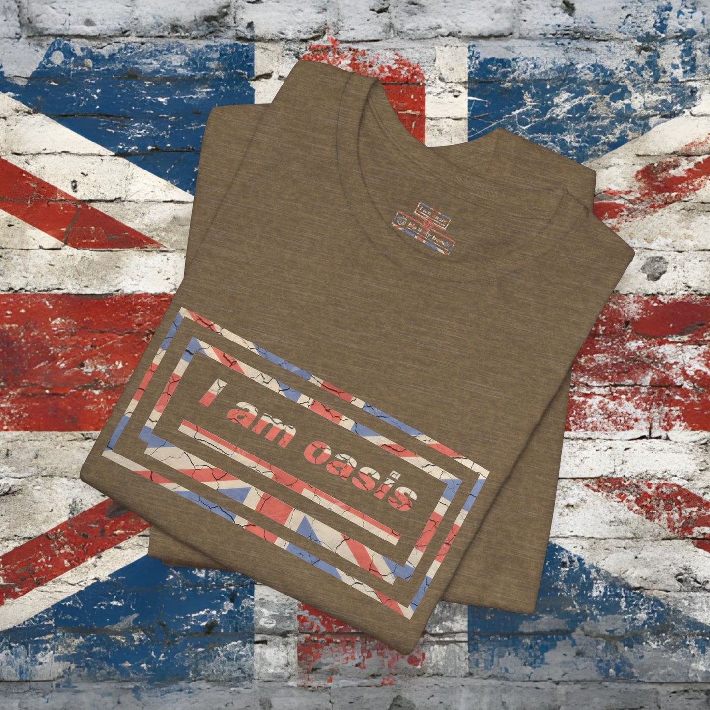 'I AM OASIS' Classic T-Shirt with large front Union Jack OG Logo Set
