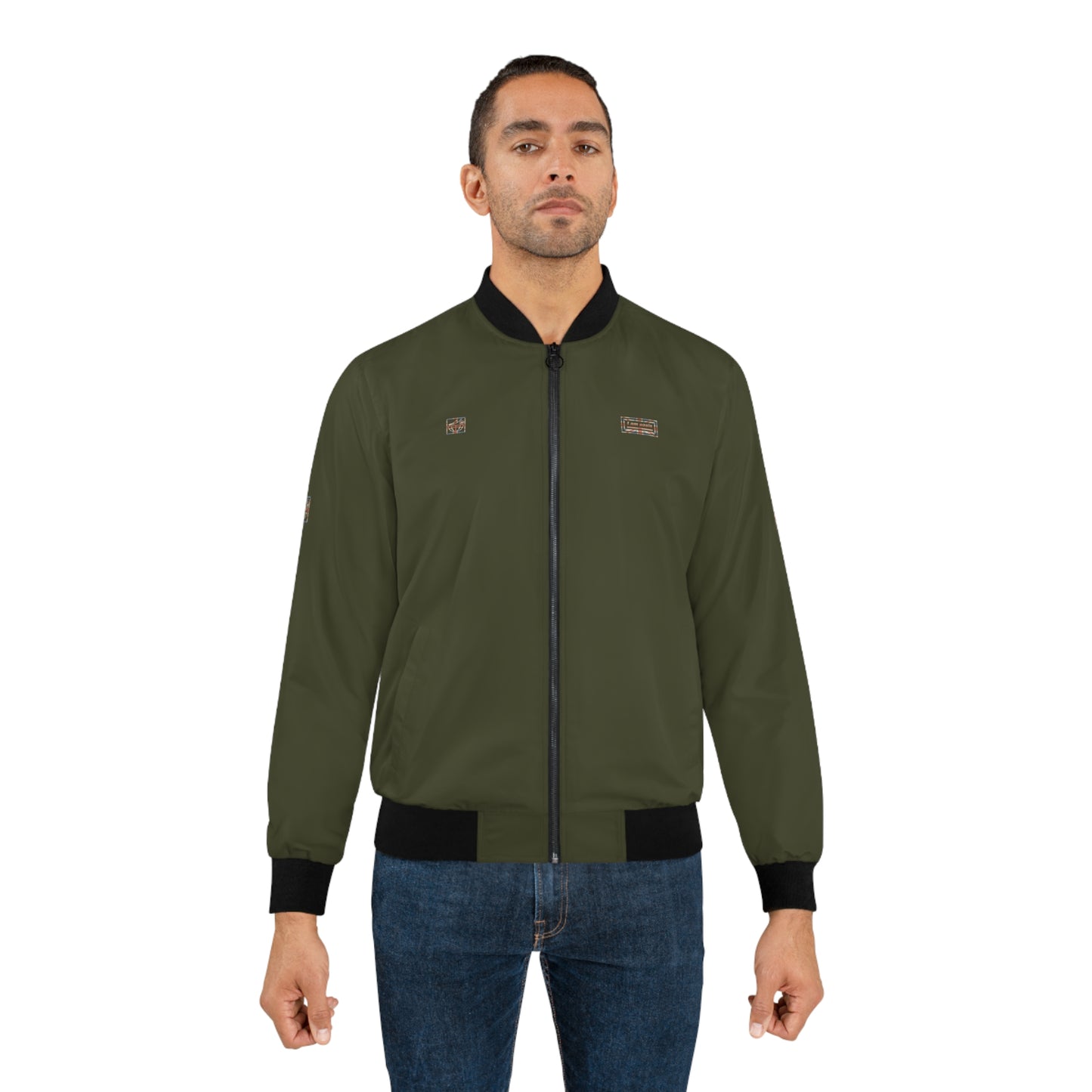 'I AM OASIS' Bomber Jacket in Military Green with Union Jack Logo Set
