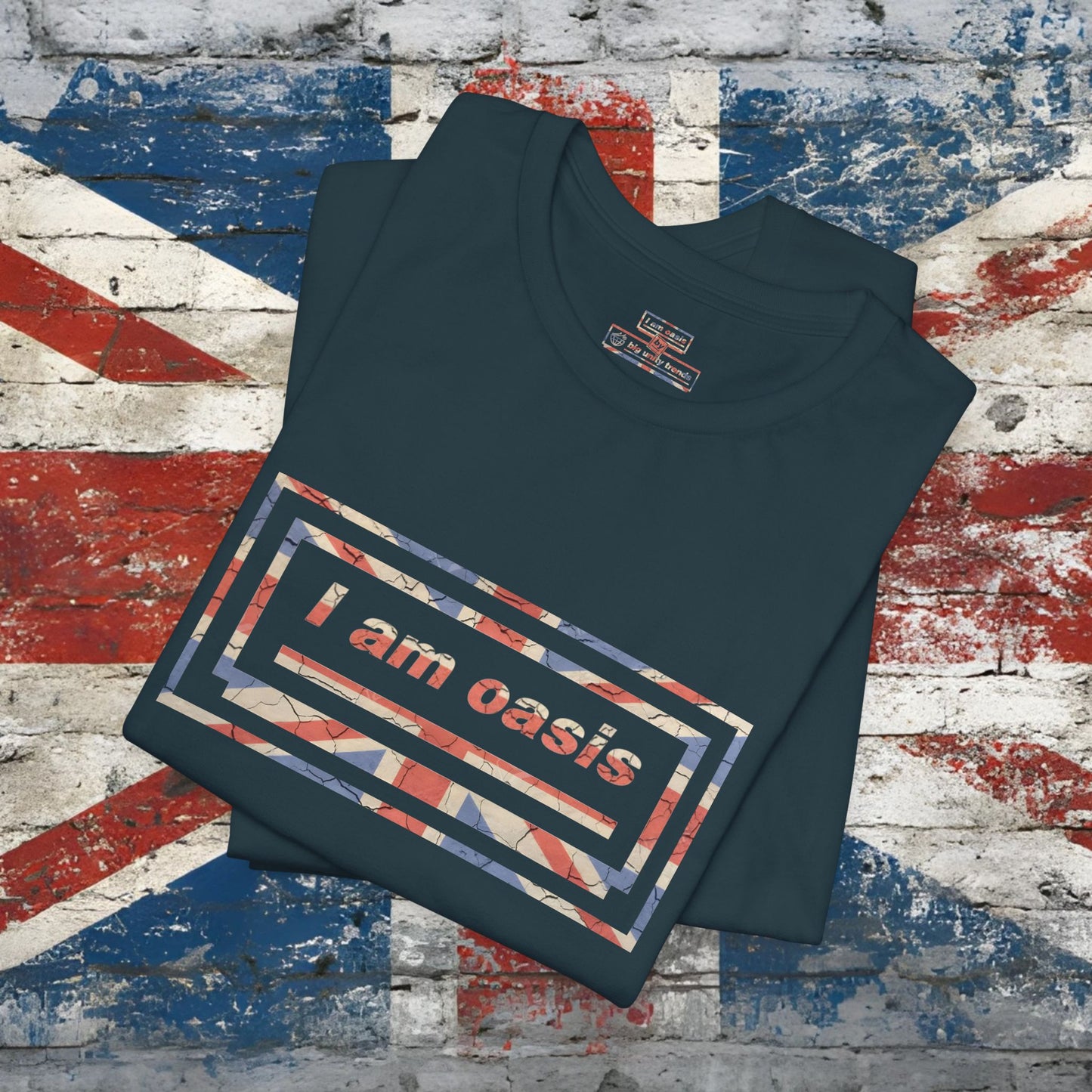 'I AM OASIS' Classic T-Shirt with large front Union Jack OG Logo Set