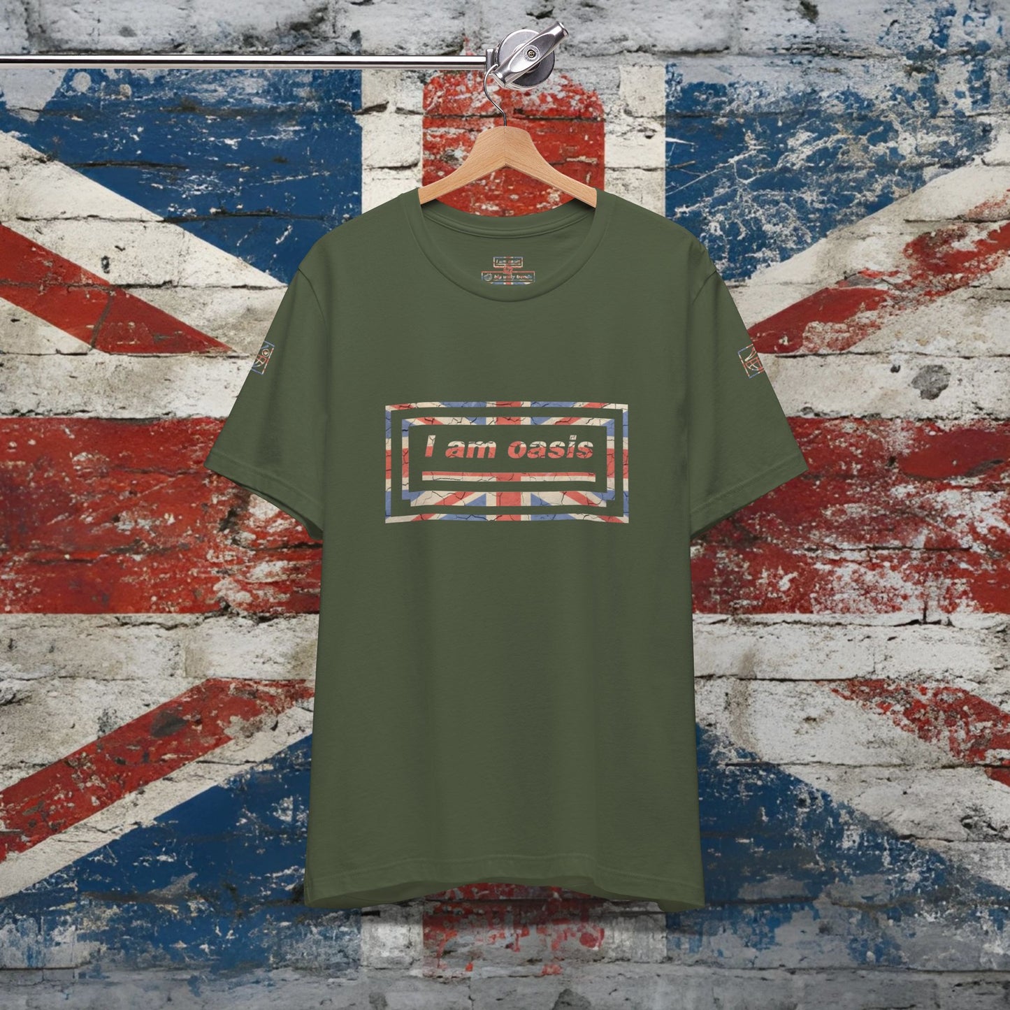 'I AM OASIS' Classic T-Shirt with large front Union Jack OG Logo Set
