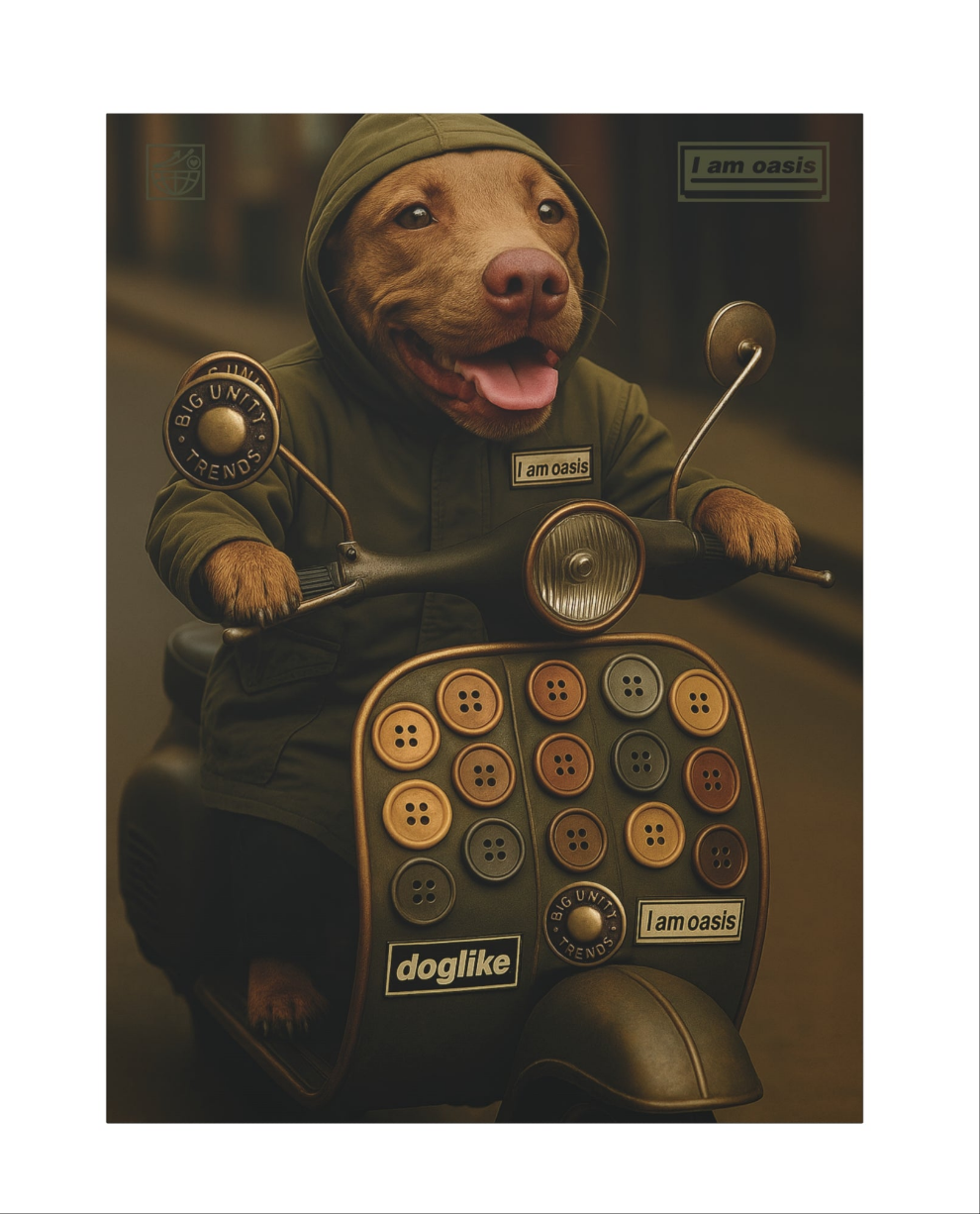 BUTTONS by 'I AM OASIS' Original Digital Portrait on Matte Canvas