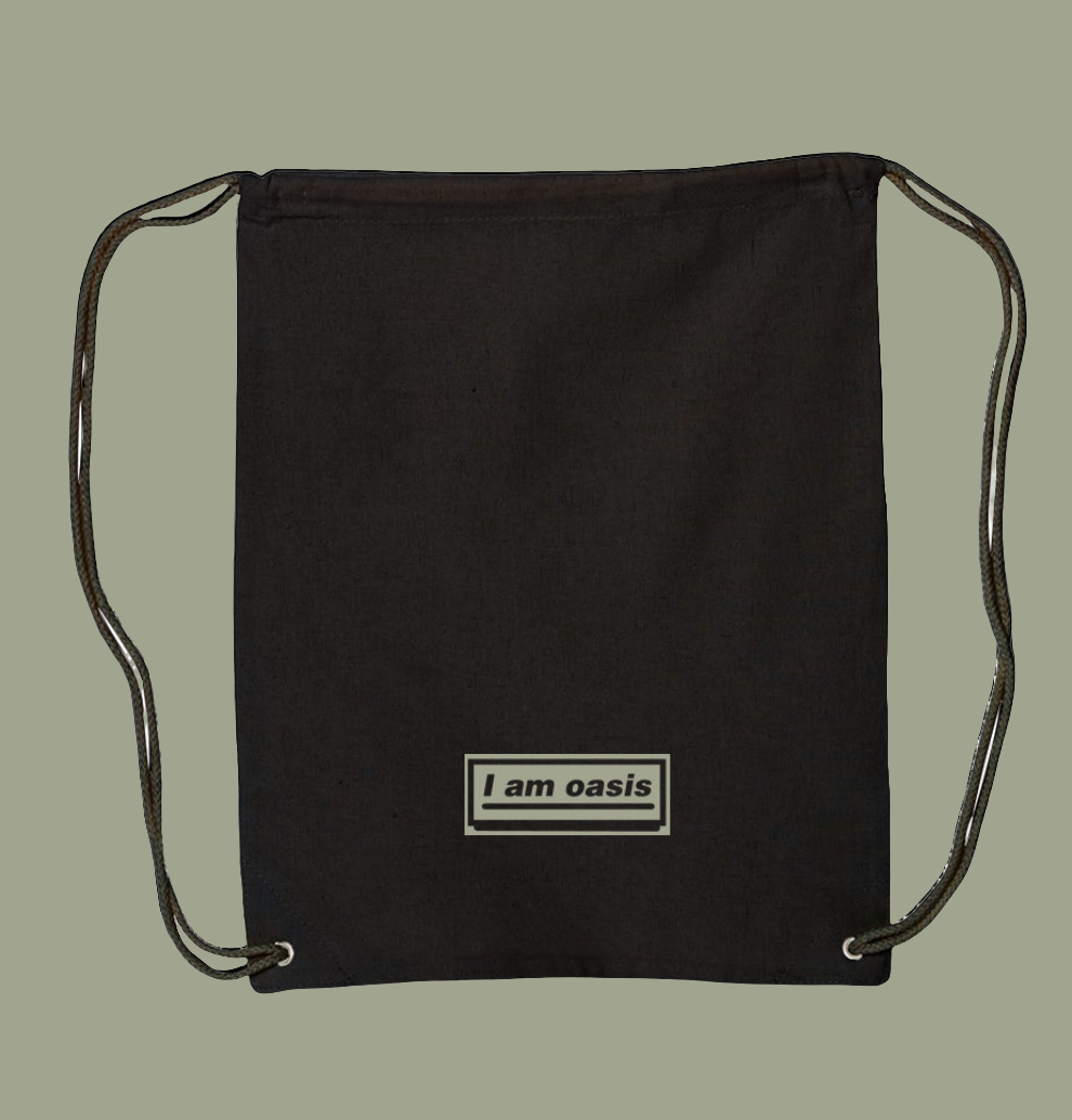 'I AM OASIS' Canvas Drawstring Backpack